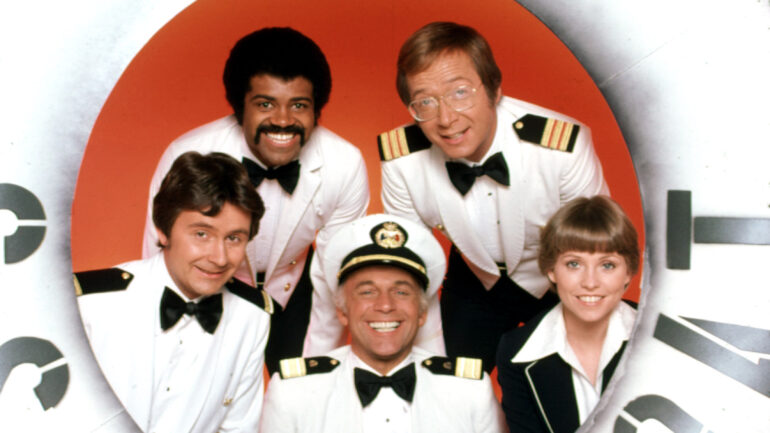 The Love Boat 1977-1986, (clockwise), Ted Lange, Bernie Kopell, Lauren Tewes, Gavin MacLeod, Fred Grandy