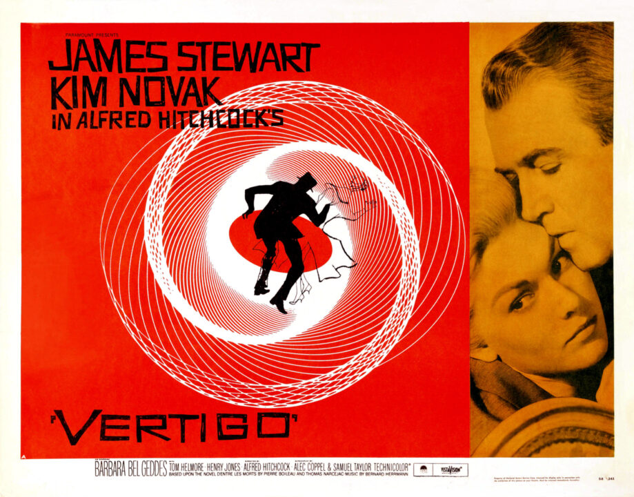 VERTIGO, from left: Kim Novak, James Stewart, 1958.