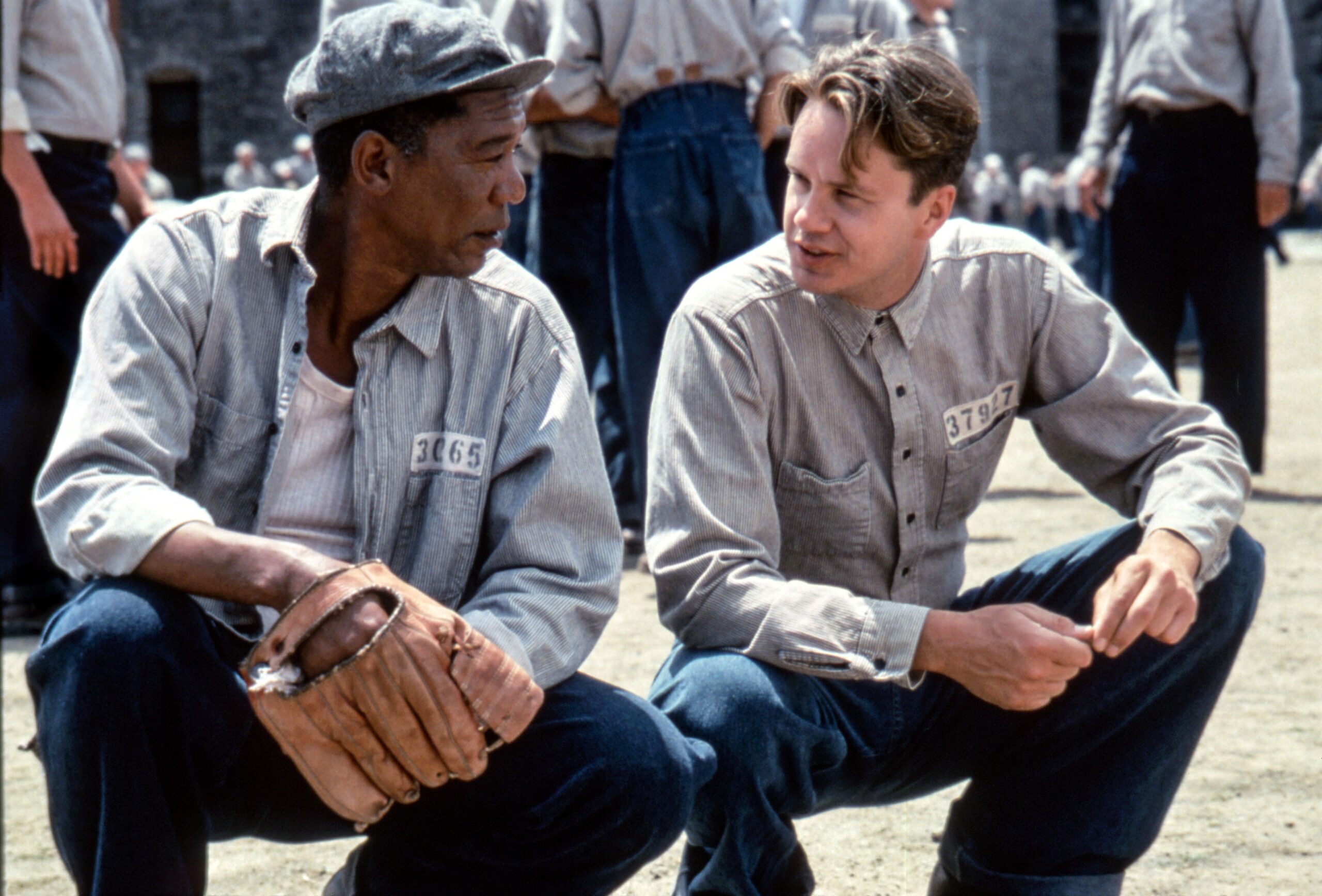 Shawshank redemption still of Tim Robbins and Morgan Freeman