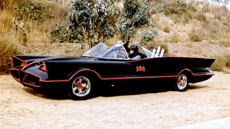 Batman Adam West in The Batmobile, 1966-68