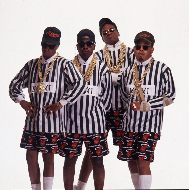DJ Mr. Mixx (David Hobbs), Fresh Kid Ice (Chris Wong Won), Brother Marquis (Mark Ross), Luke Skyywalker (Luther Campbell) of the rap group "2 Live Crew" pose for a portrait session on January 30, 1989