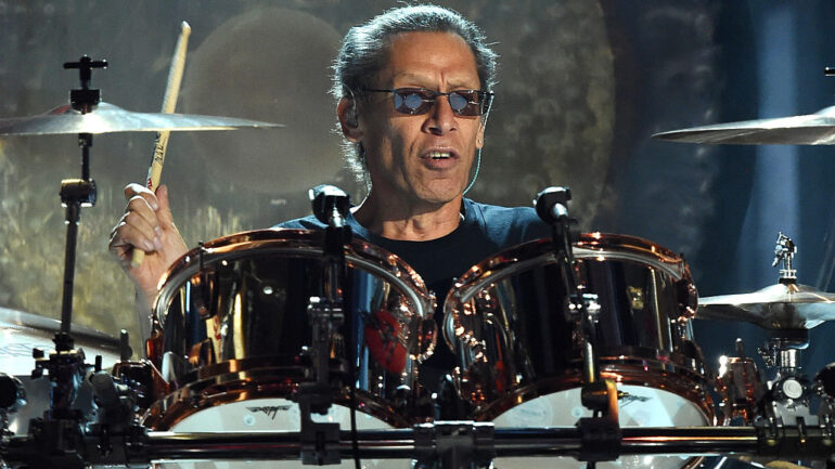 Drummer Alex Van Halen of Van Halen performs during the 2015 Billboard Music Awards at MGM Grand Garden Arena on May 17, 2015 in Las Vegas, Nevada