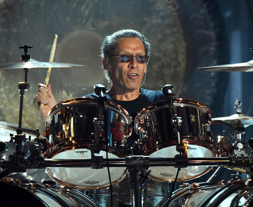 Drummer Alex Van Halen of Van Halen performs during the 2015 Billboard Music Awards at MGM Grand Garden Arena on May 17, 2015 in Las Vegas, Nevada