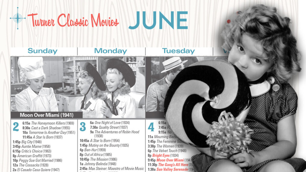 Collage with BRIGHT EYES, Shirley Temple, 1934, eating a big lollipop