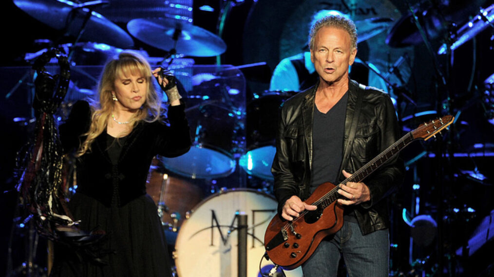 Singer Stevie Nicks (L) and musician Lindsey Buckingham of Fleetwood Mac perform at The Staples Center on July 3, 2013 in Los Angeles, California