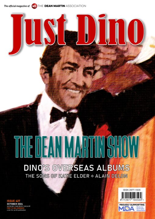 The September 2024 issue of Just Dino featuring an image of Dean Martin