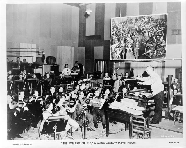 Herbert Stothart conducting the MGM Studio Orchestra for The Wizard of Oz, which was recorded at the MGM studios