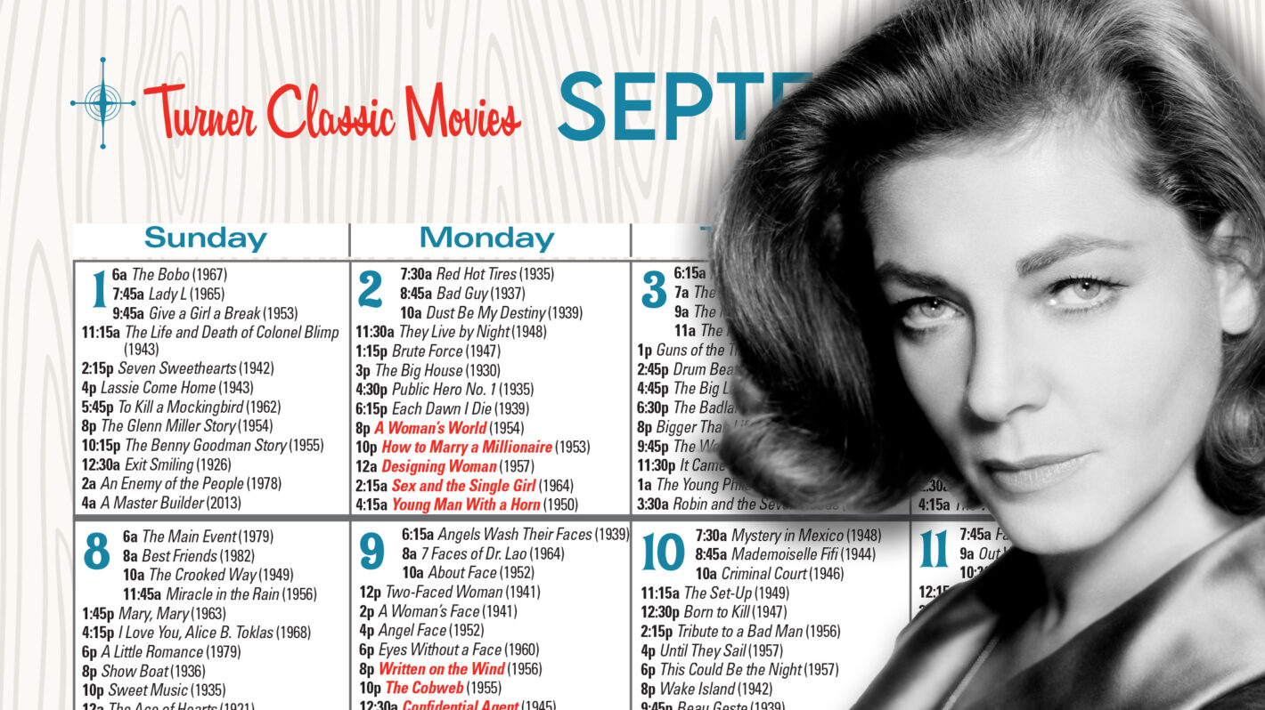 Free! Printable Daily Turner Classic Movies September 2024 Schedule