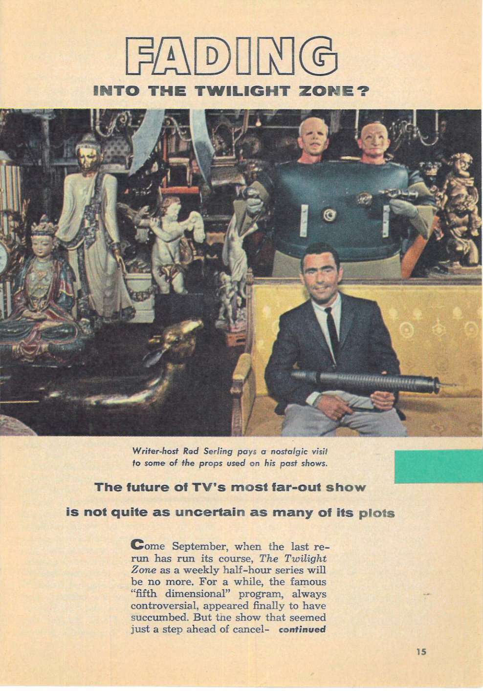 TV Guide, June 30, 1962 article about Twilight Zone