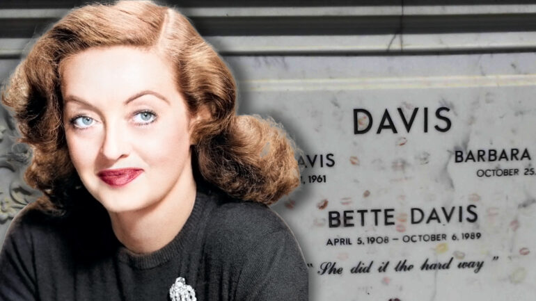 grave of Bette Davis collage