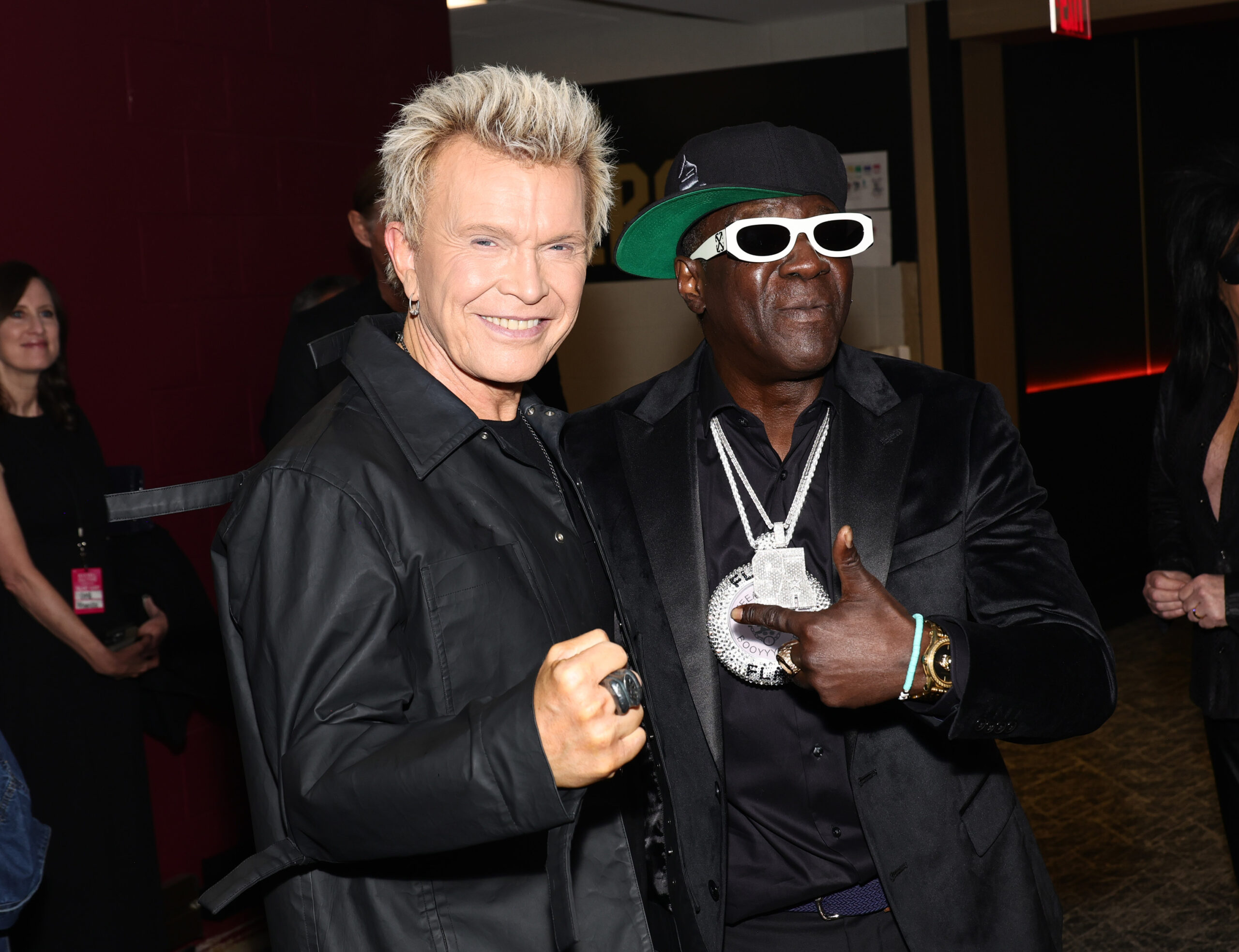 CLEVELAND, OHIO - OCTOBER 19: (L-R) Billy Idol and Flavor Flav attend the 2024 Rock & Roll Hall Of Fame Induction Ceremony streaming on Disney+ at Rocket Mortgage Fieldhouse on October 19, 2024 in Cleveland, Ohio.