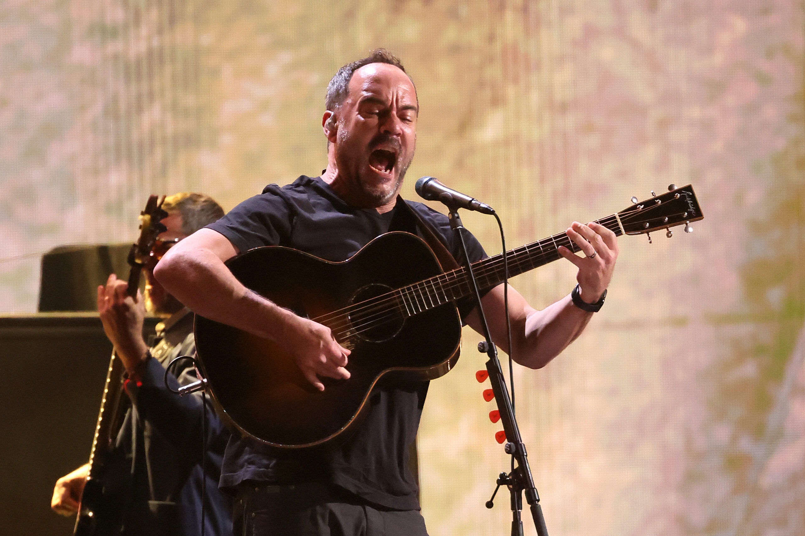 CLEVELAND, OHIO - OCTOBER 19: Inductee Dave Matthews of the Dave Matthews Band performs onstage during the 2024 Rock & Roll Hall of Fame Induction Ceremony streaming on Disney+ at Rocket Mortgage Fieldhouse on October 19, 2024 in Cleveland, Ohio.