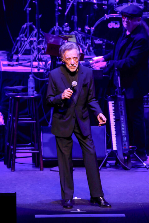 NIAGARA FALLS, ONTARIO - JUNE 09: Frankie Valli of Frankie Valli and the Four Seasons performs on the OLG Stage at Fallsview Casino Resort on June 09, 2024 in Niagara Falls, Ontario.