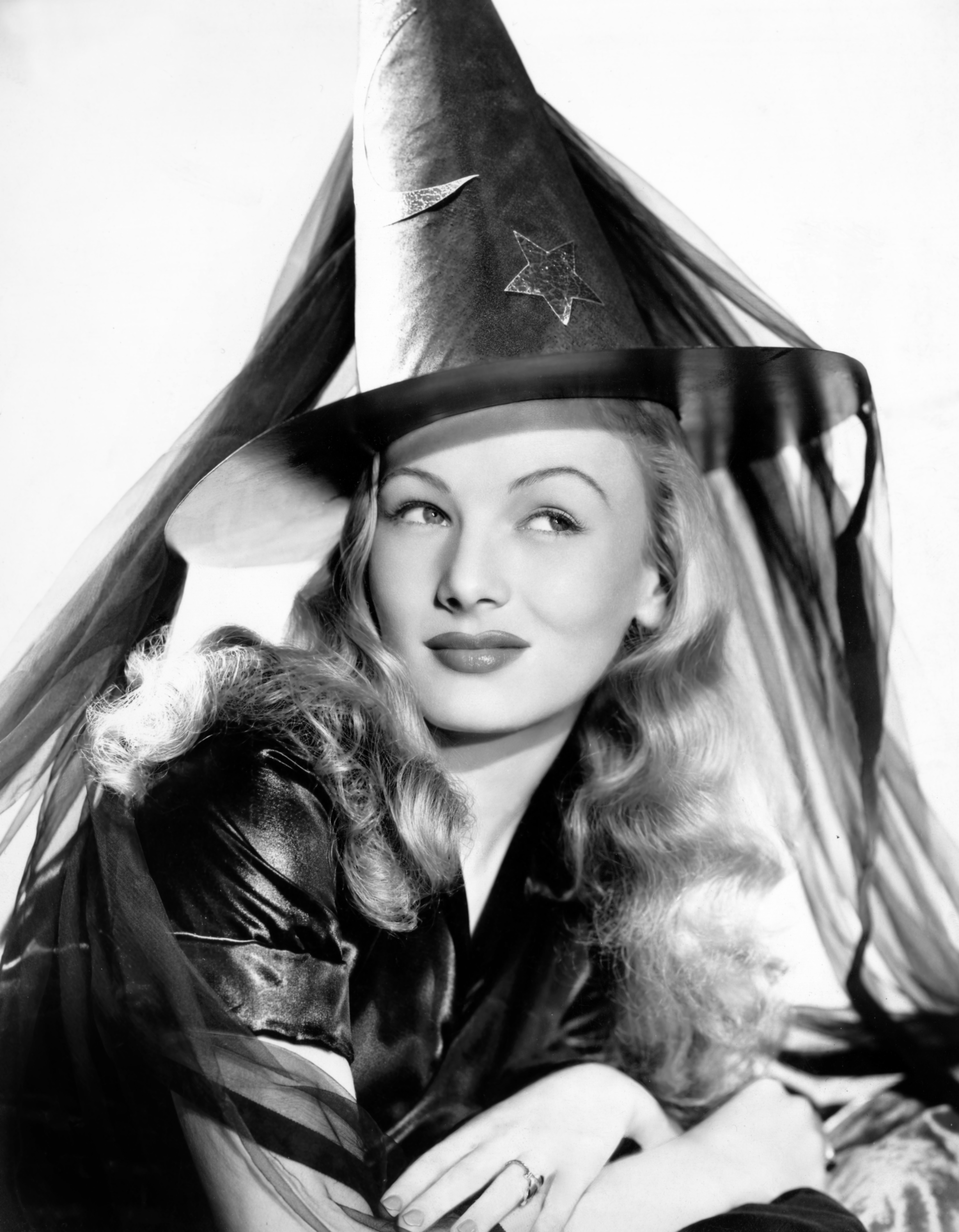 Veronica Lake in publicity pose for I MARRIED A WITCH, 1942