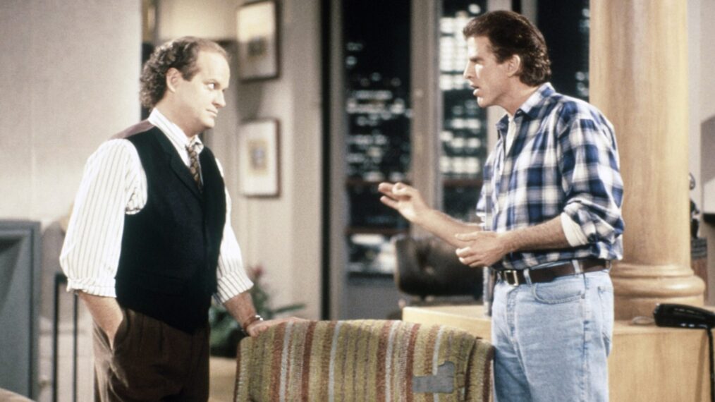 FRASIER, from left: Kelsey Grammer, Ted Danson, 'The Show Where Sam Shows Up', (Season 2, episode 216, aired February 21, 1995), 1993-2004