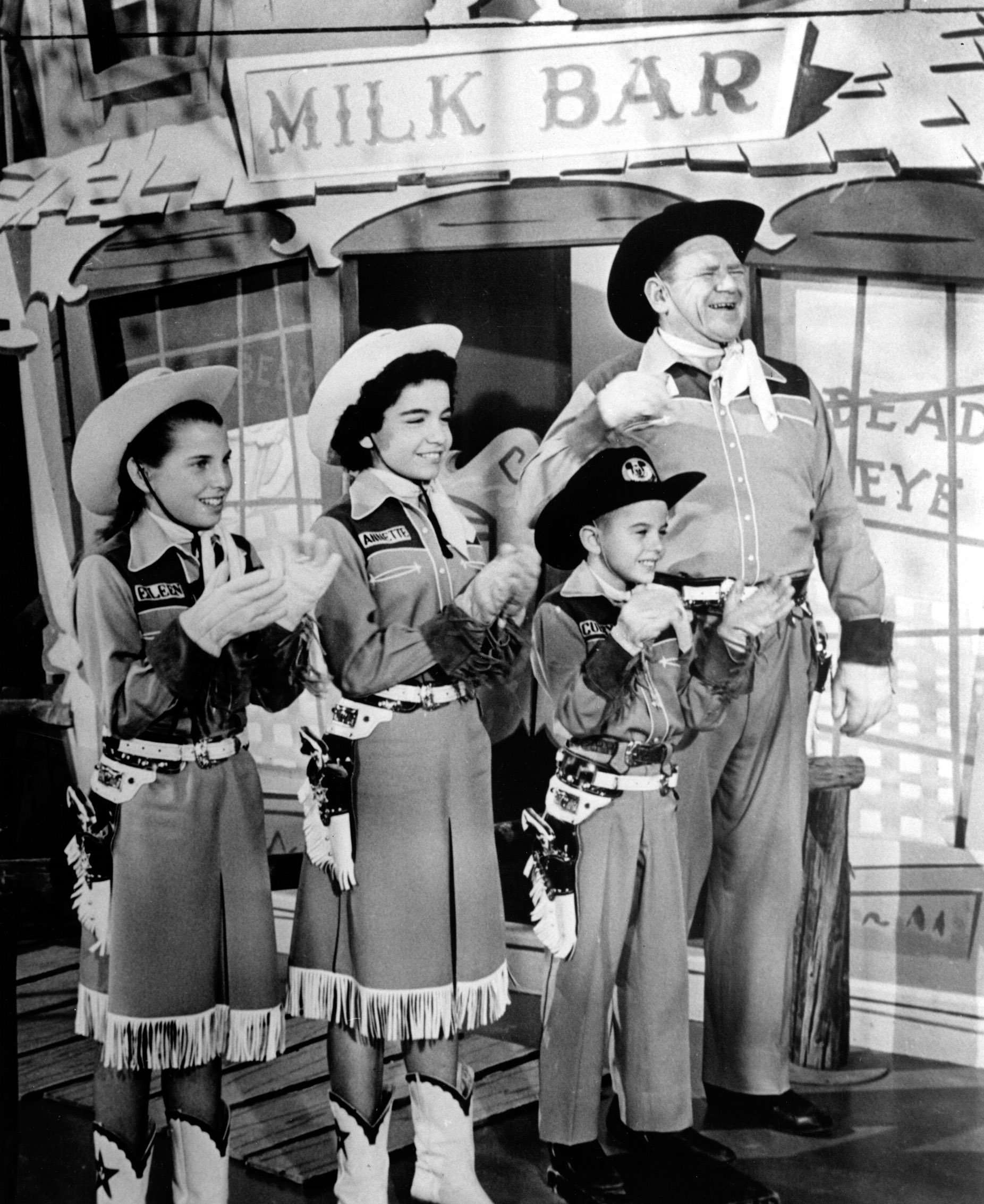 MICKEY MOUSE CLUB, Eileen Diamond, Annette Funicello, Cubby O'Brien, Roy Williams, 1955-1959, (Talent Roundup Day).