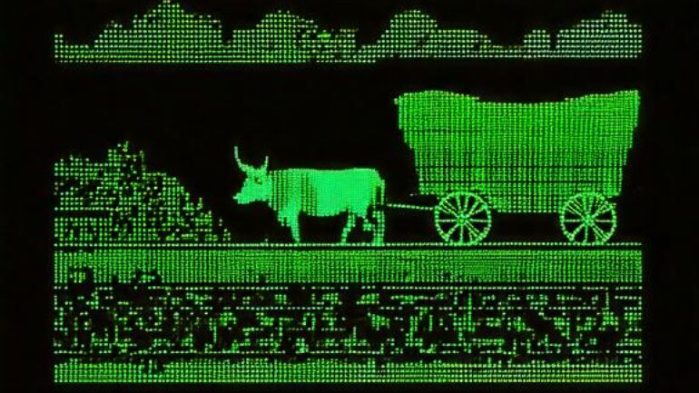 AI generated knockoff of Oregon Trail game