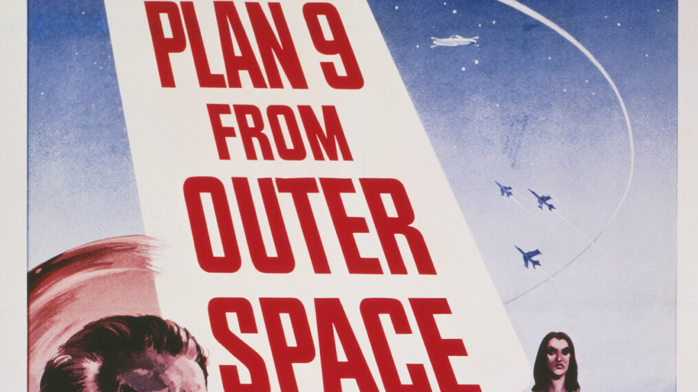 A poster for Edward D. Wood Jr.'s 1959 science fiction film 'Plan 9 from Outer Space' starring Maila Nurmi (Vampira).