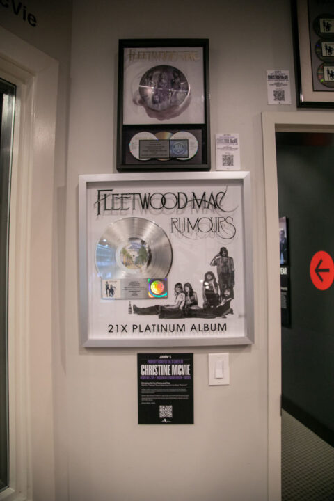 Christine McVie's plaques are pictured during the press preview for Julian's Auction of property from the life and career of Christine McVie at Musicians Hall of Fame and Museum on August 29, 2024 in Nashville, Tennessee