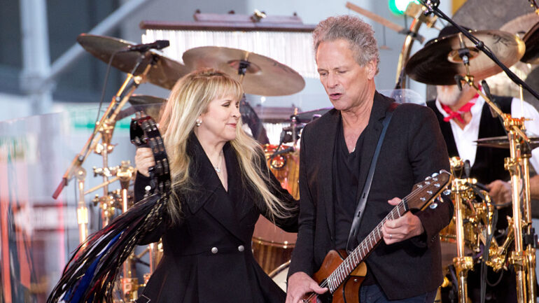 Stevie Nicks and Lindsey Buckingham of Fleetwood Mac perform on NBC's
