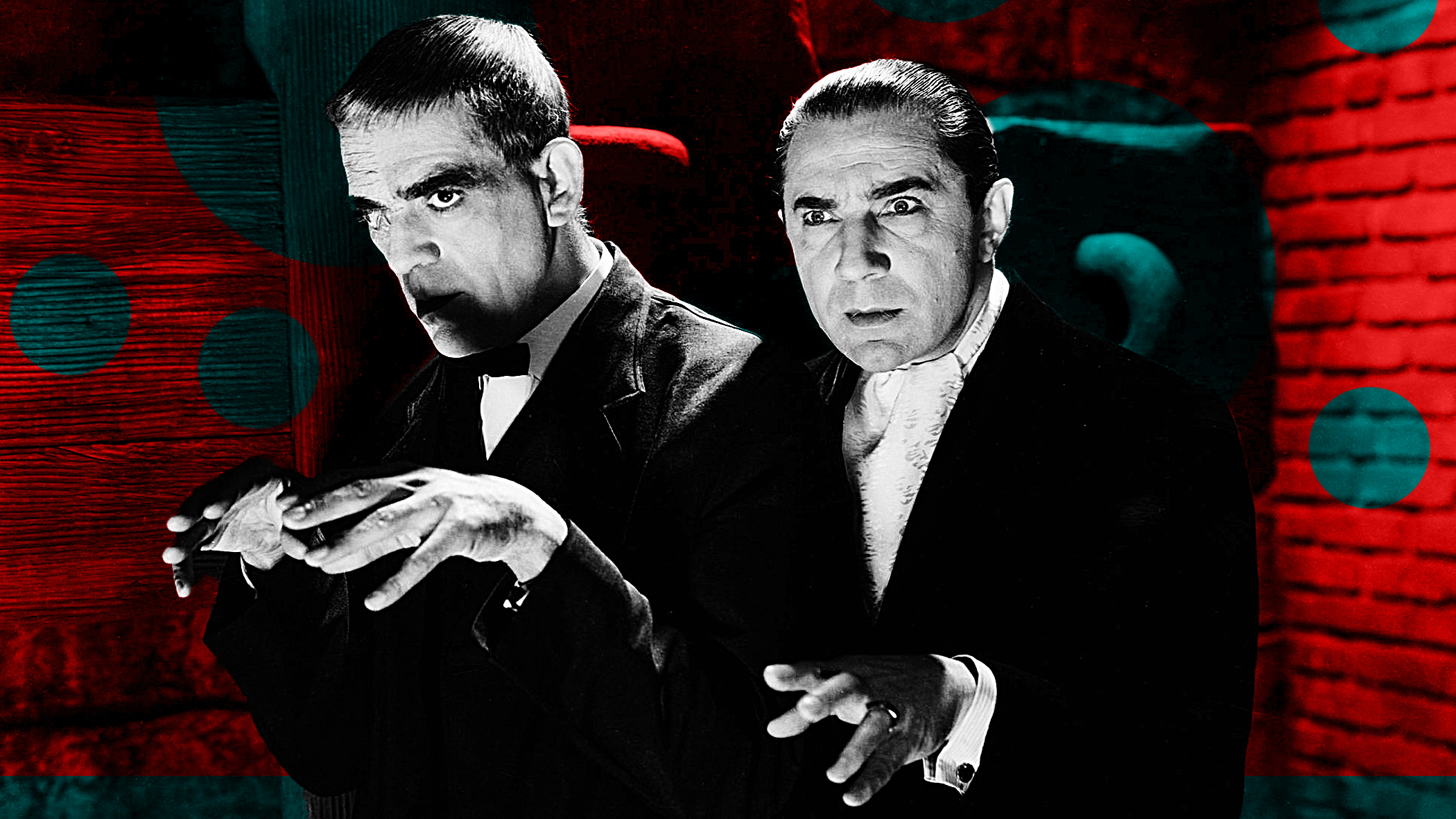 THE RAVEN, from left: Boris Karloff, Bela Lugosi, 1935 artictic image