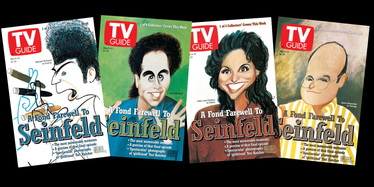 Al Hirschfeld TV Guide Magazine covers of Seinfeld characters