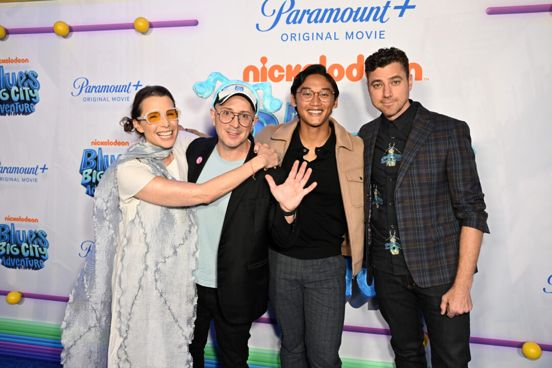 NEW YORK, NEW YORK - NOVEMBER 12: Traci Paige Johnson, Steve Burns, Josh Dela Cruz and Donovan Patton attend the "Blue's Big City Adventure" premiere event on November 12, 2022 in New York City.