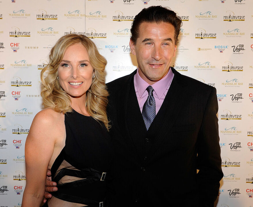 Actress/singer Chynna Phillips (L) and her husband, actor WIlliam Baldwin, arrive at the 2010 Miss Universe Pageant at the Mandalay Bay Events Center August 23, 2010 in Las Vegas, Nevada