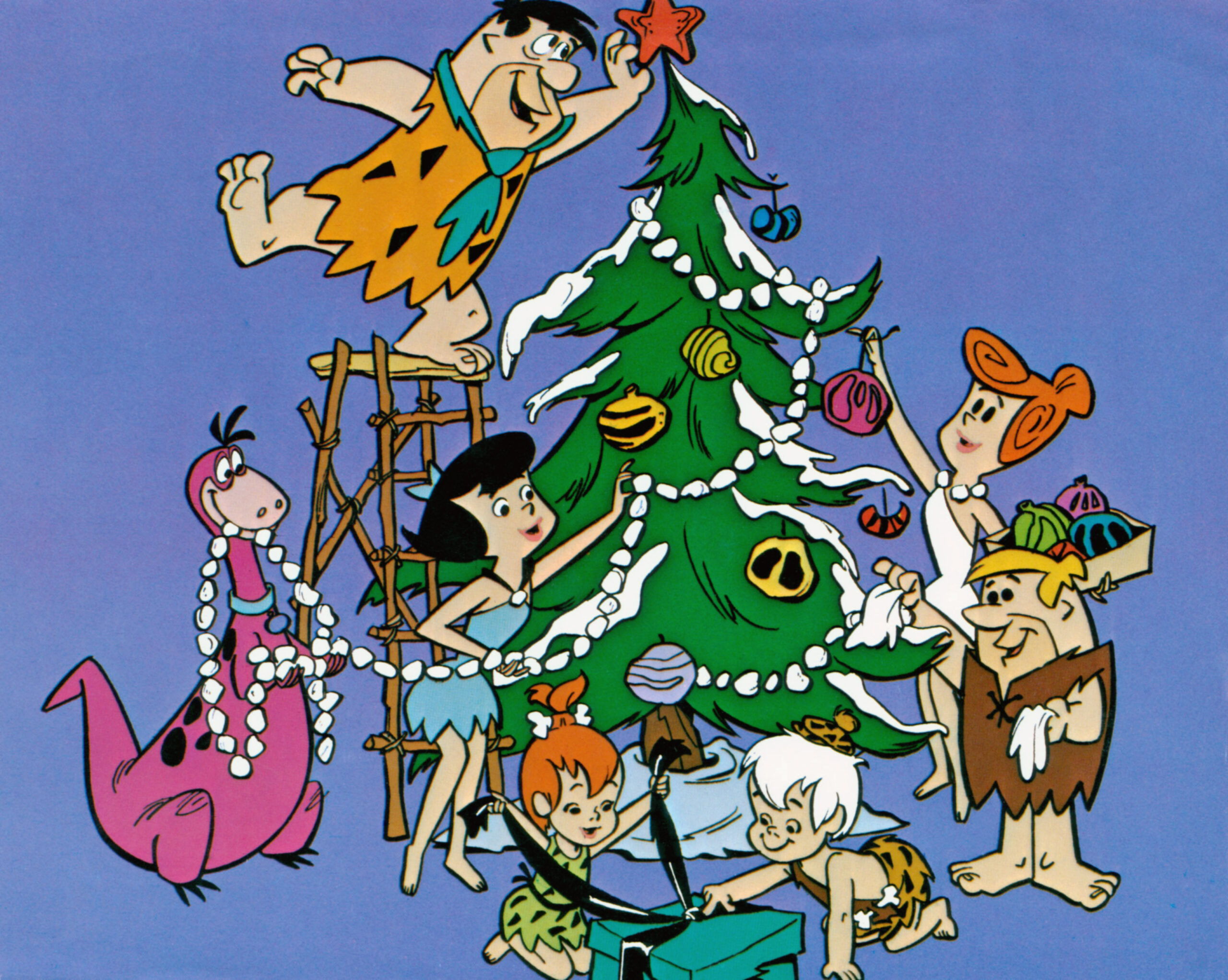 THE FLINTSTONES, (clockwise from top left), Fred Flintstone, Wilma Flintstone, Barney Rubble, Bamm-Bamm Rubble, Pebbles Flintstone, Dino, 1960-1966