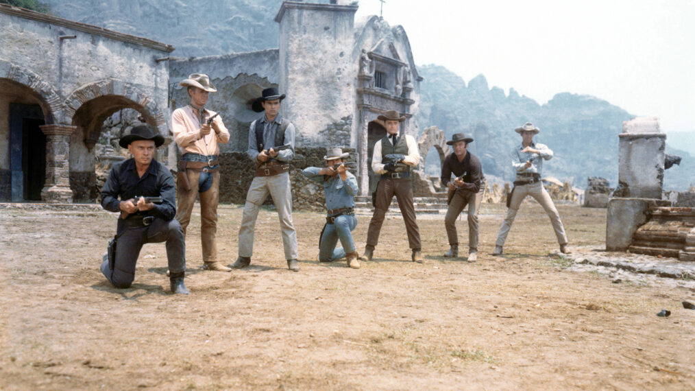 THE MAGNIFICENT SEVEN, Yul Brynner, Steve McQueen, Horst Buchholtz, Charles Bronson, Robert Vaughn, Brad Dexter, James Coburn, 1960