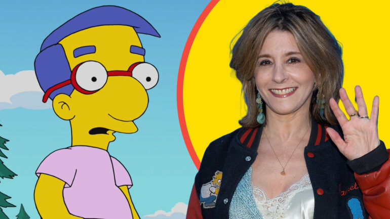 Pamela Hayden and Milhouse from The Simpsons collage