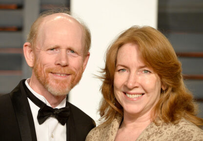 Director Ron Howard (L) and actress Cheryl Howard attend the 2015 Vanity Fair Oscar Party hosted by Graydon Carter at Wallis Annenberg Center for the Performing Arts on February 22, 2015 in Beverly Hills, California