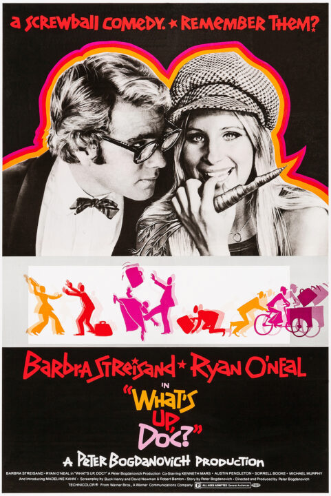 WHAT'S UP DOC?, US poster art, from left: Ryan O'Neal, Barbra Streisand, 1972