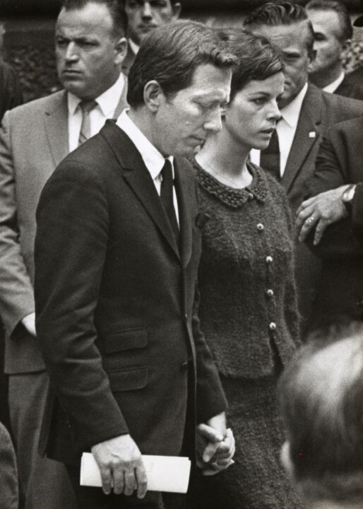 Andy Williams and Claudine Longet during Robert F. Kennedy's Funeral, June 1968 at St. Patrick's in New York, New York, United States