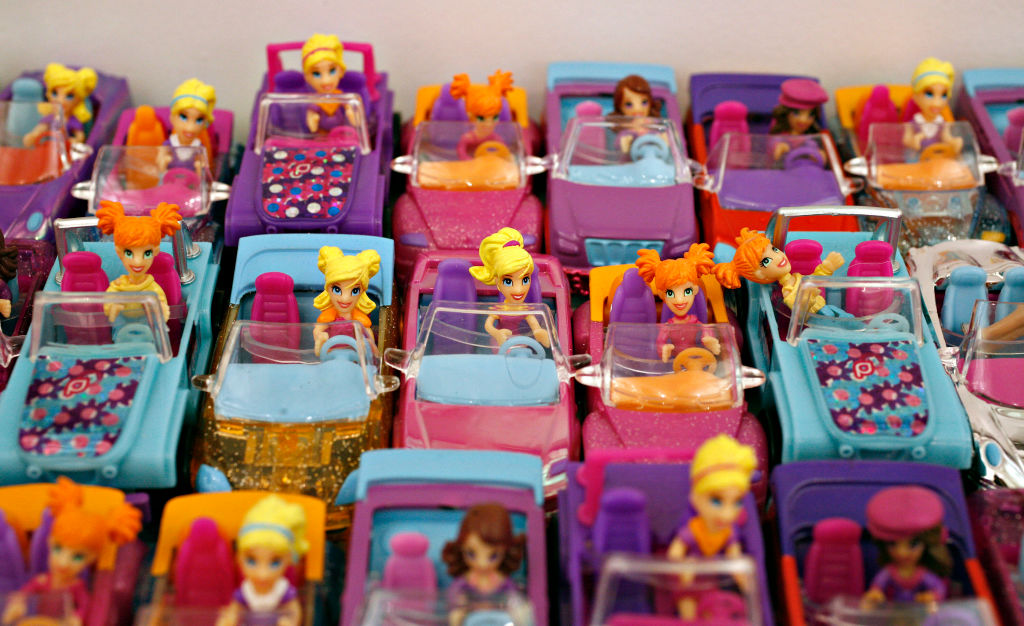 Polly Pocket PollyWheels sit on display in the Mattel showroom in New York, Thursday, February 8, 2007