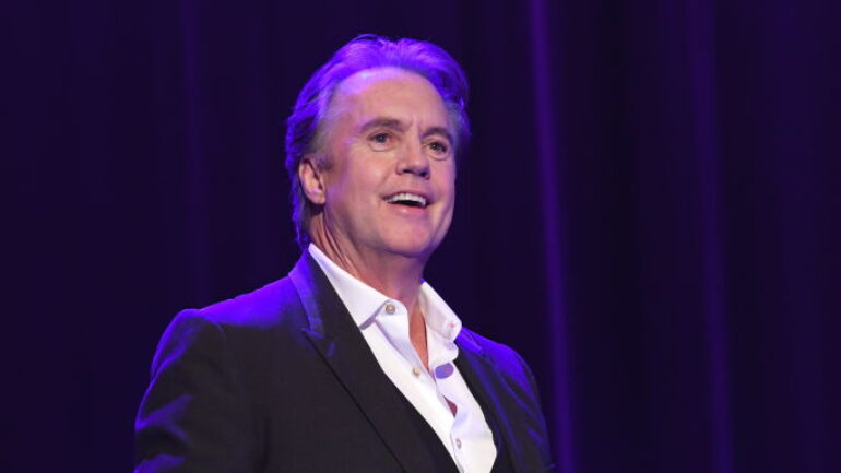 Singer, actor and producer Shaun Cassidy is shown performing on stage during a live concert appearance on August 5, 2019