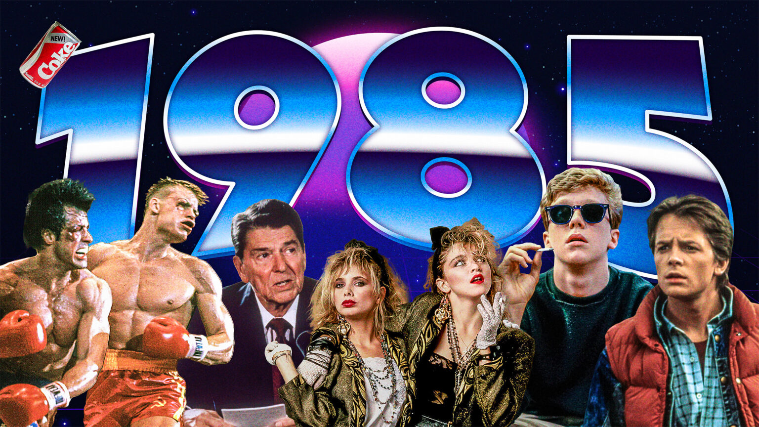 1985 POP CULTURE 1985 MUSIC 1985 TV 1985 MOVIES 1985 SPORTS visual data 2