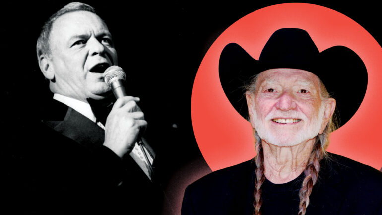 Frank Sinatra and Willie nelson collage