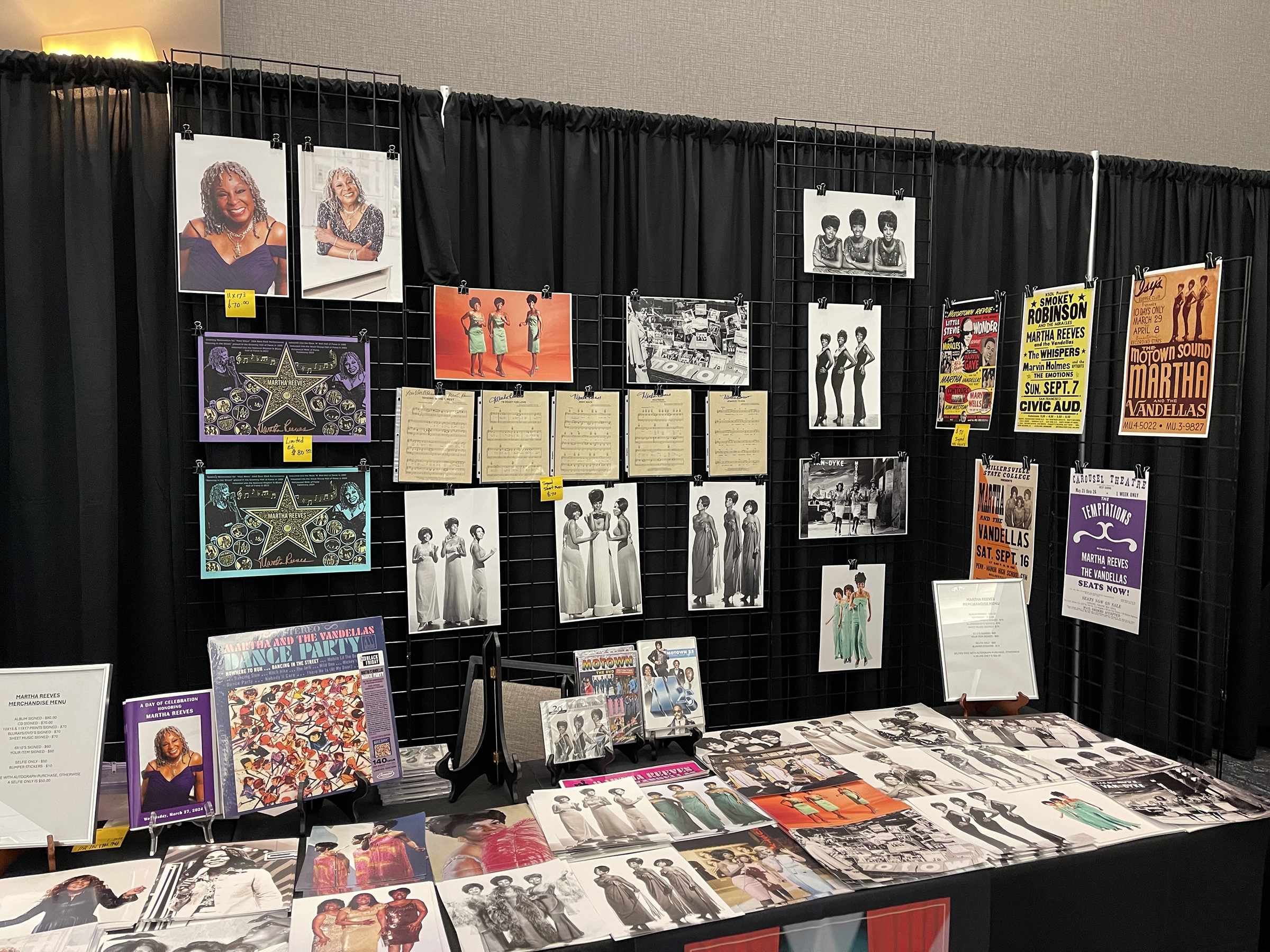 Martha Reeves of Martha and The Vandals Merch Table