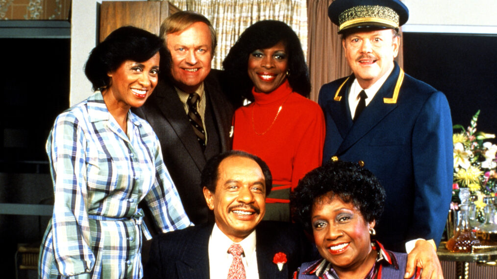 THE JEFFERSONS, Marla Gibbs, Franklin Cover, Sherman Hemsley, Roxie Roker, Isabel Sanford, Ned Wertimer, 1975-1985