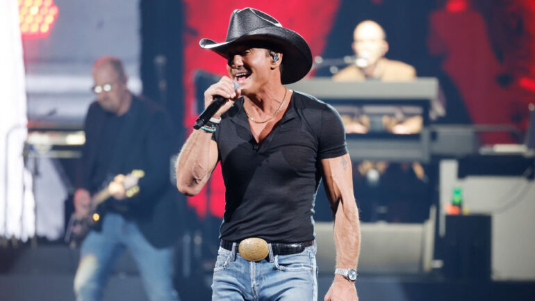Tim McGraw performs at Bridgestone Arena on April 25, 2024 in Nashville, Tennessee
