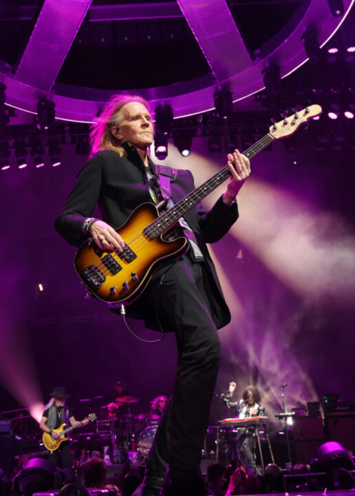 Tom Hamilton of Aerosmith performs at UBS Arena on September 09, 2023 in Elmont, New York