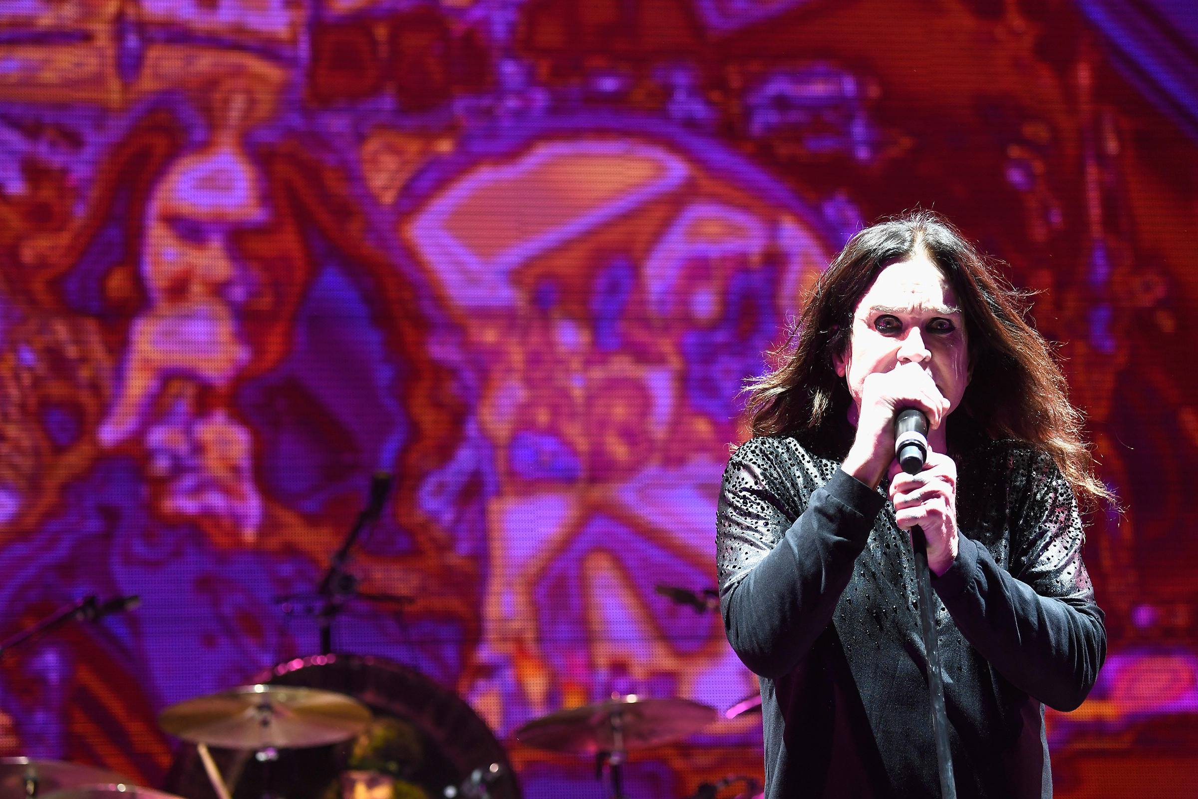 LOS ANGELES, CA - SEPTEMBER 24: Ozzy Osbourne of Black Sabbath performs at Ozzfest 2016 at San Manuel Amphitheater on September 24, 2016 in Los Angeles, California.