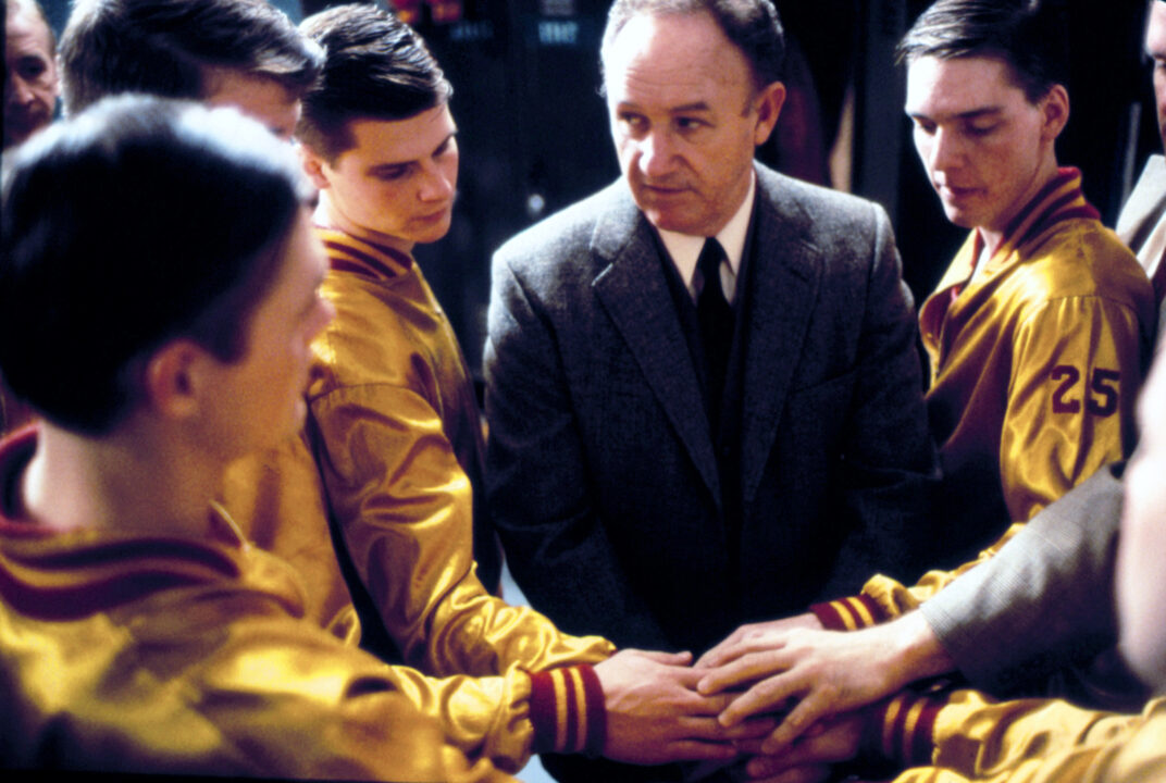 HOOSIERS, Kent Poole, Gene Hackman, Steve Hollar, 1986.