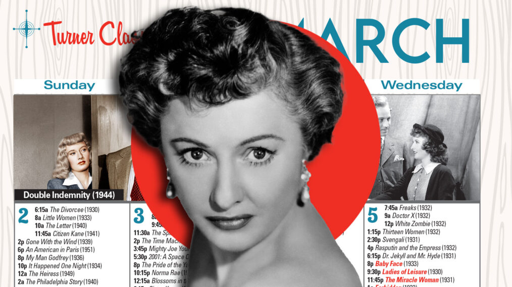 TCM March 2025 Printable Schedule Plus Star of the Month Barbara Stanwyck
