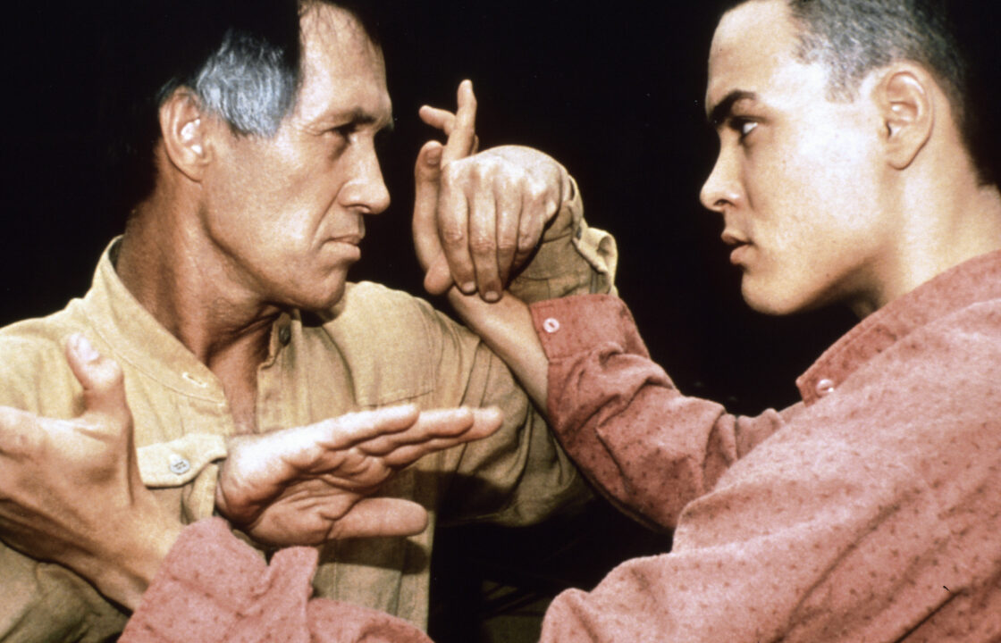 KUNG FU: THE MOVIE, (from left): David Carradine, Brandon Lee, 1986.