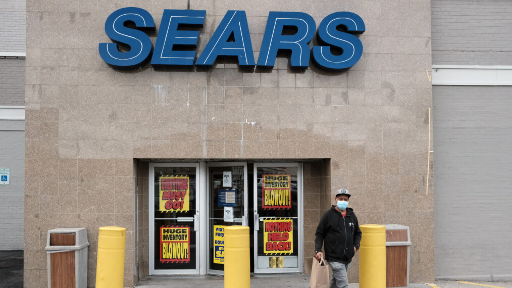 NEW YORK, NEW YORK - OCTOBER 18: A person walks out of a Sears store stands on October 18, 2021 in the Flatbush neighborhood of Brooklyn borough in New York City. Sears, which filed for Chapter 11 bankruptcy protection in 2018, will close its last New York City store on November 24th after years of declining sales. Sears is one of America's oldest department stores but has struggled to compete with e-commerce.