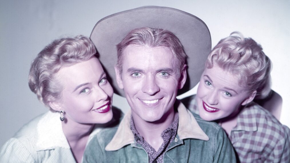 SUGARFOOT, from left, Eve Brent, Will Hutchins, Connie Stevens, 'Misfire,' aired December 10, 1957
