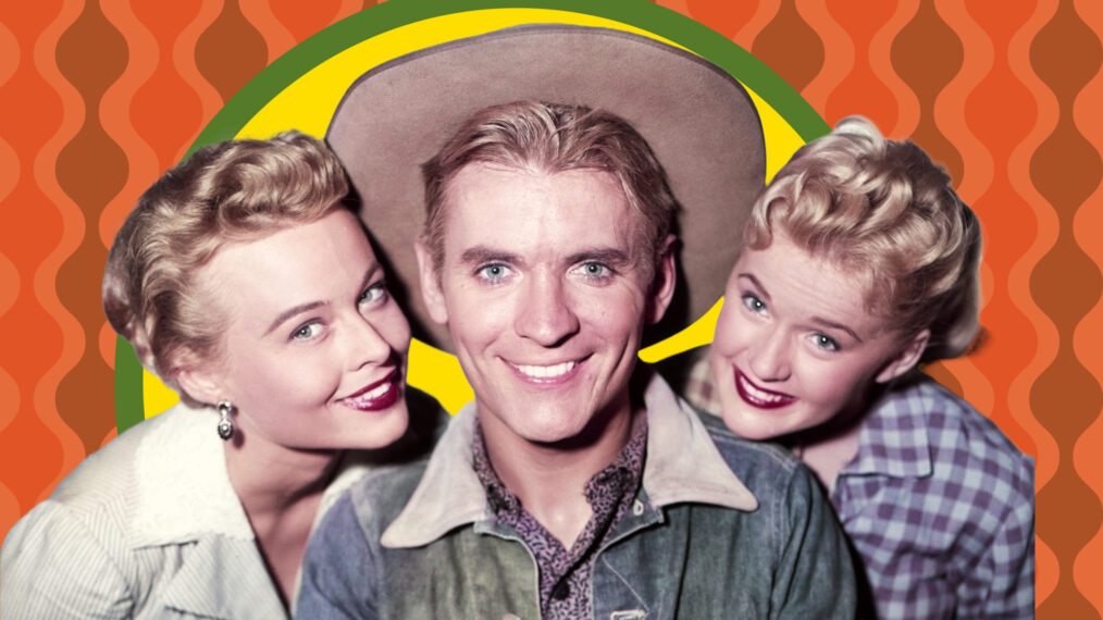 SUGARFOOT, from left, Eve Brent, Will Hutchins, Connie Stevens, 'Misfire,' aired December 10, 1957