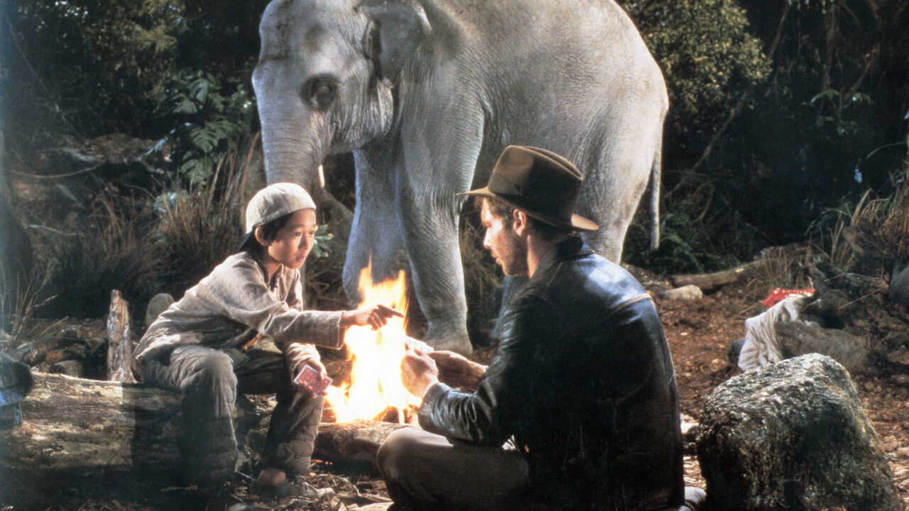INDIANA JONES AND THE TEMPLE OF DOOM, Ke Huy Quan & Harrison Ford, 1984